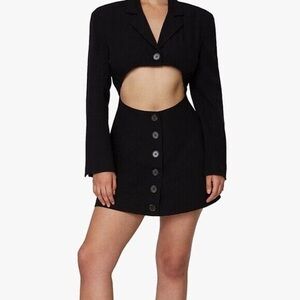 Danielle Bernstein Cut Out Blazer Mini Dress - Black - XXL - NWT